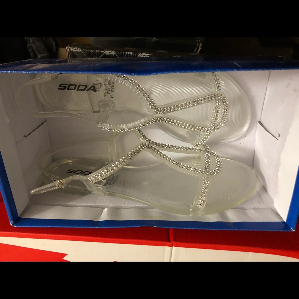 Clear transparent jelly sandal size 7